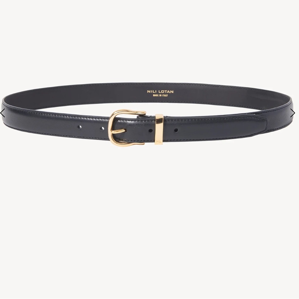 Nili Lotan Louise Belt - Black Flat Calfskin